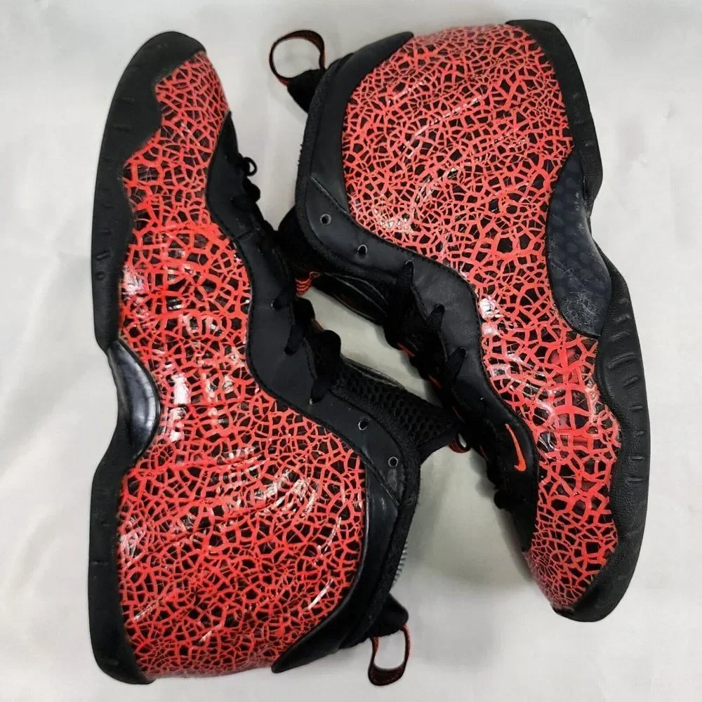 Nike Little Posite One Premium‎ Black Bright Crimson Red Shoe 644791-012 Size 6Y